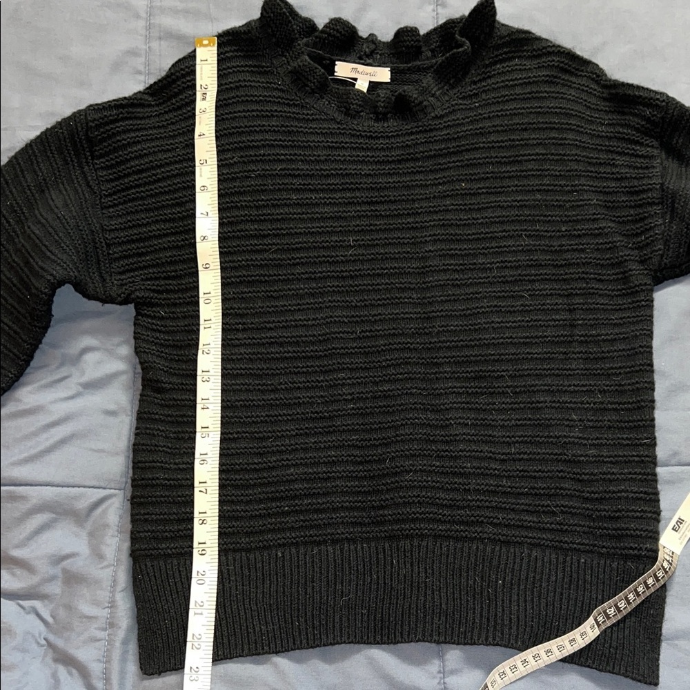 Madewell Textured Deep Navy Crew Neck Sweater - Picture 3 of 6
